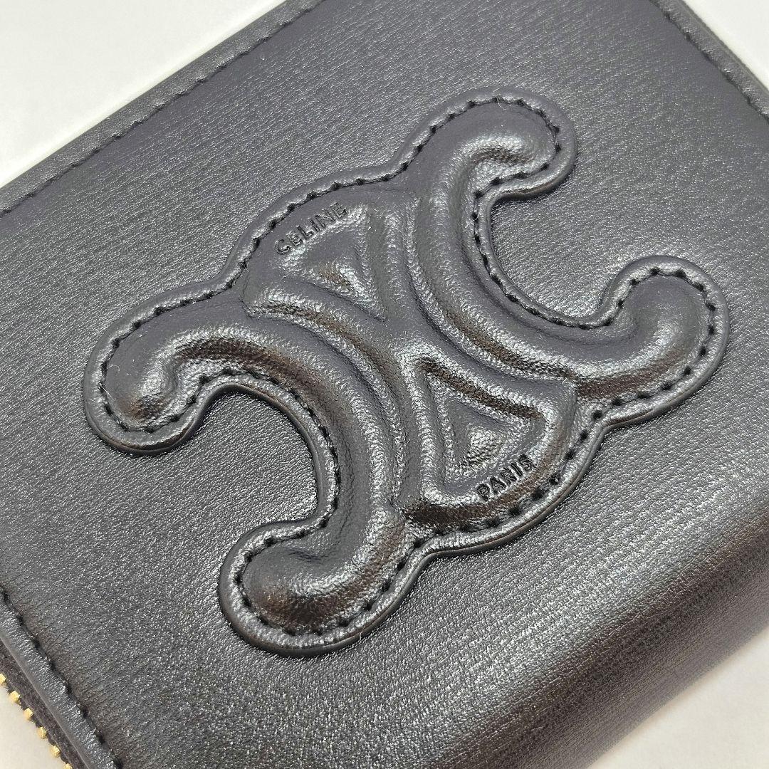 CELINE セリーヌ コンパクトジップウォレット トリオンフ 黒 小銭入れ