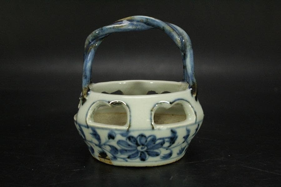 中国美術 青花 手付 器(HA512)