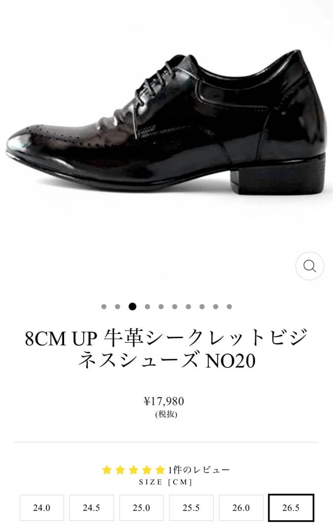 牛革シークレットビジネスシューズ NO20 26.5cm