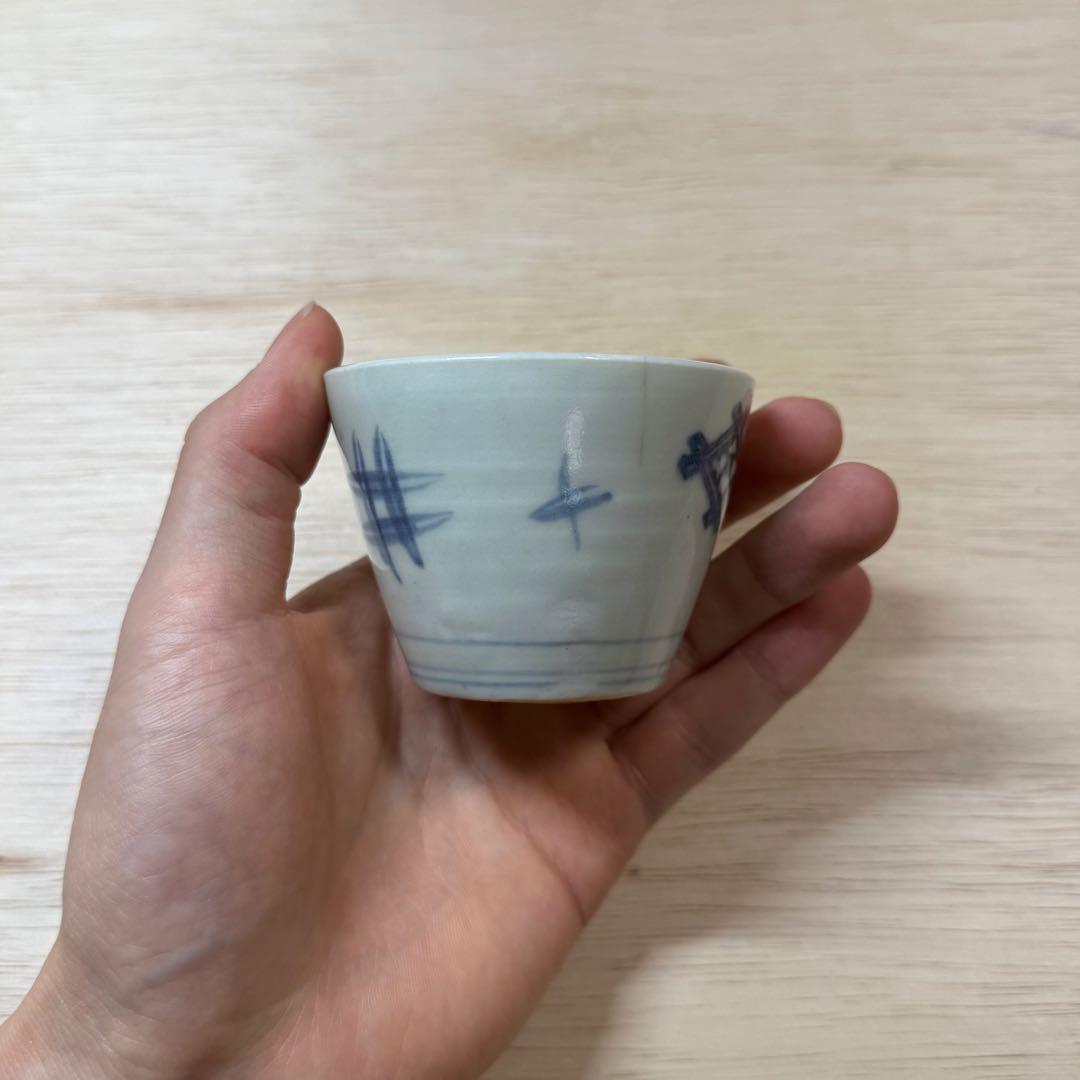 古伊万里 こんにゃく印判 蕎麦猪口 初期手 江戸時代 盃 古美術 蒟蒻印判 骨董