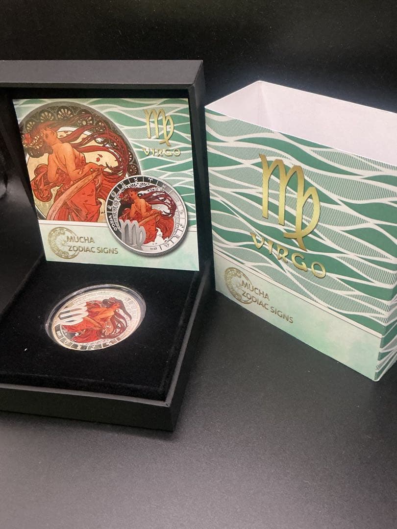 ミュシャ × 黄道十二宮 ― 乙女座、Virgo　銀メッキ付き白銅貨