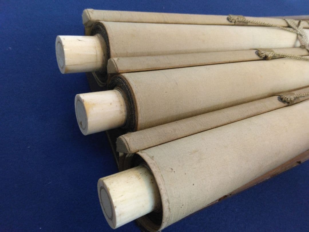 狩野融川【寛信】紙本 三幅 掛軸（江戸 鶴 布袋 唐子 古画）