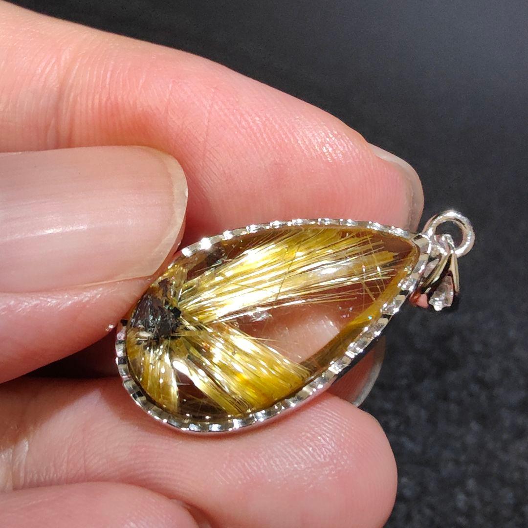 4 ルチルクォーツ 太陽ルチル ルチルクォーツ ペンダント 金運 財運 風水