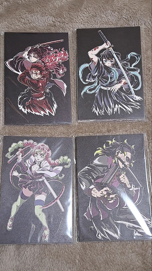 鬼滅の刃 全集中展 幕間画ポストカードセット A B C D 鬼滅の刃 全集中展 無限列車 遊郭編 幕間画ポストカード ABCD
