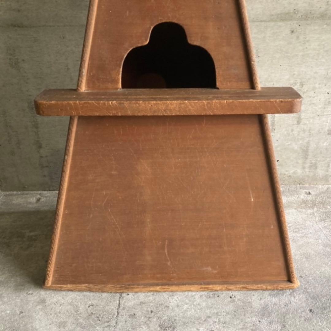 古い味のある大きな踏み台 置物台 花台 飾り棚 ラック 大型 特大 木製