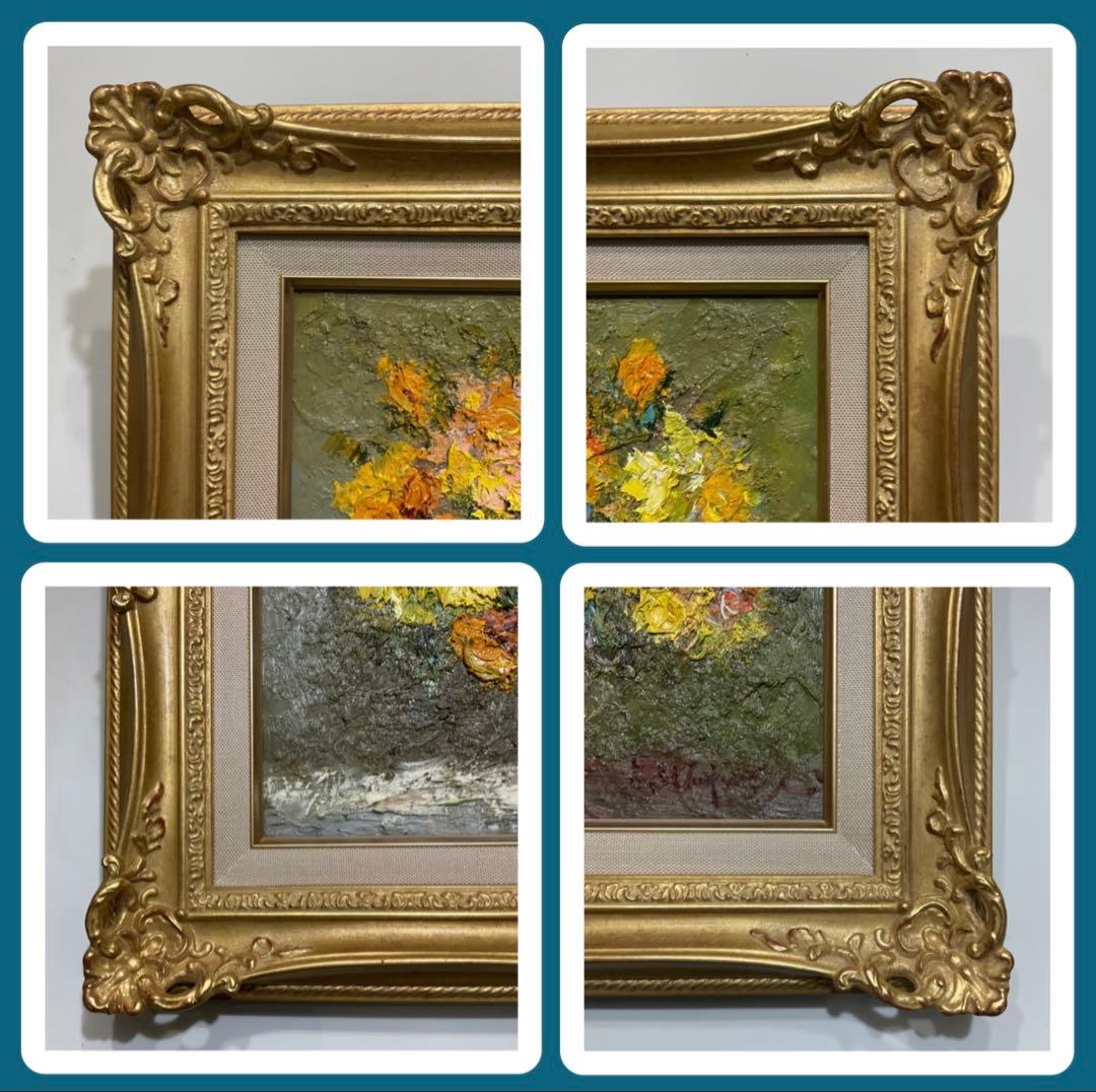 絵画・額縁・油絵・渡部ひでき・薔薇・F6号・美術品・インテリア・雑貨