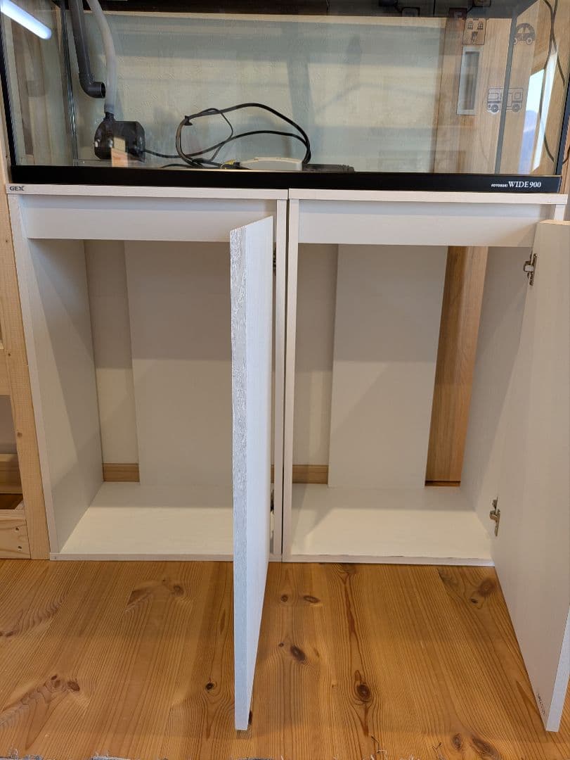 90cm ガラス水槽 水槽台 フィルター ポンプ ライト ヒーター 引取限定