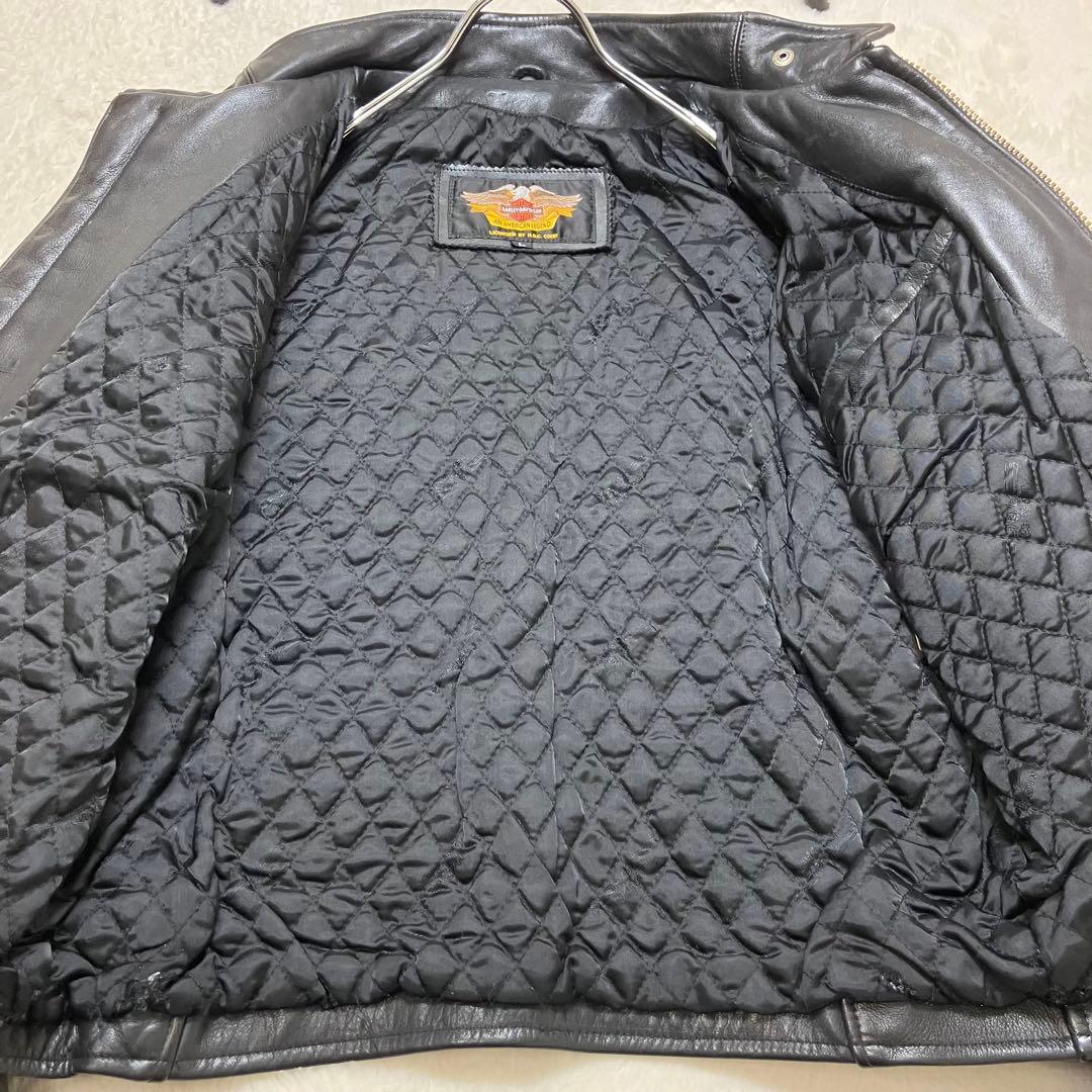 ハーレーダビッドソン 裏地キルティング 本革 肉厚 レザージャケット