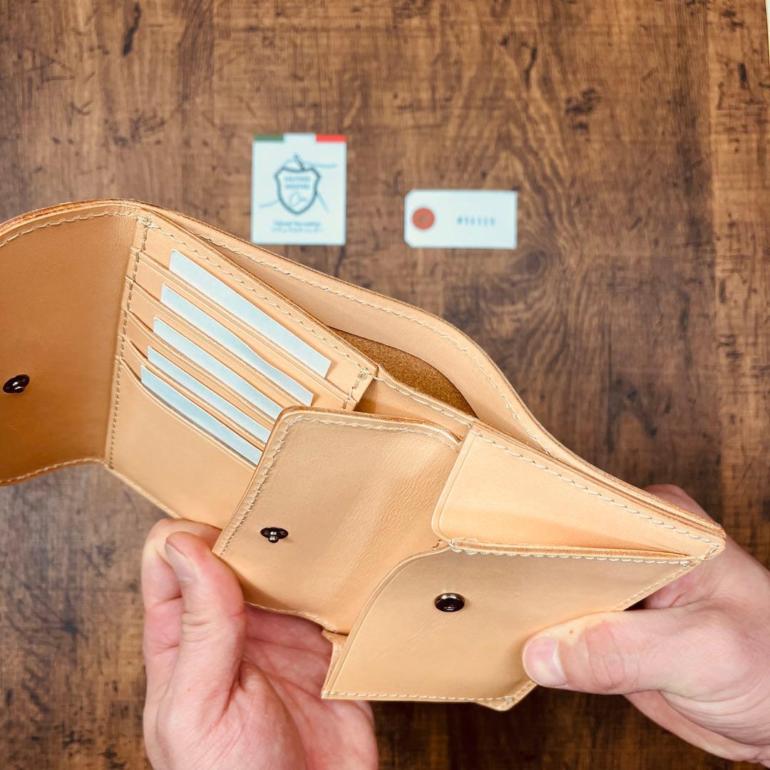 サドルレザー ヌメ革 三つ折り財布 メンズ財布 長財布 本革 ハンドメイド