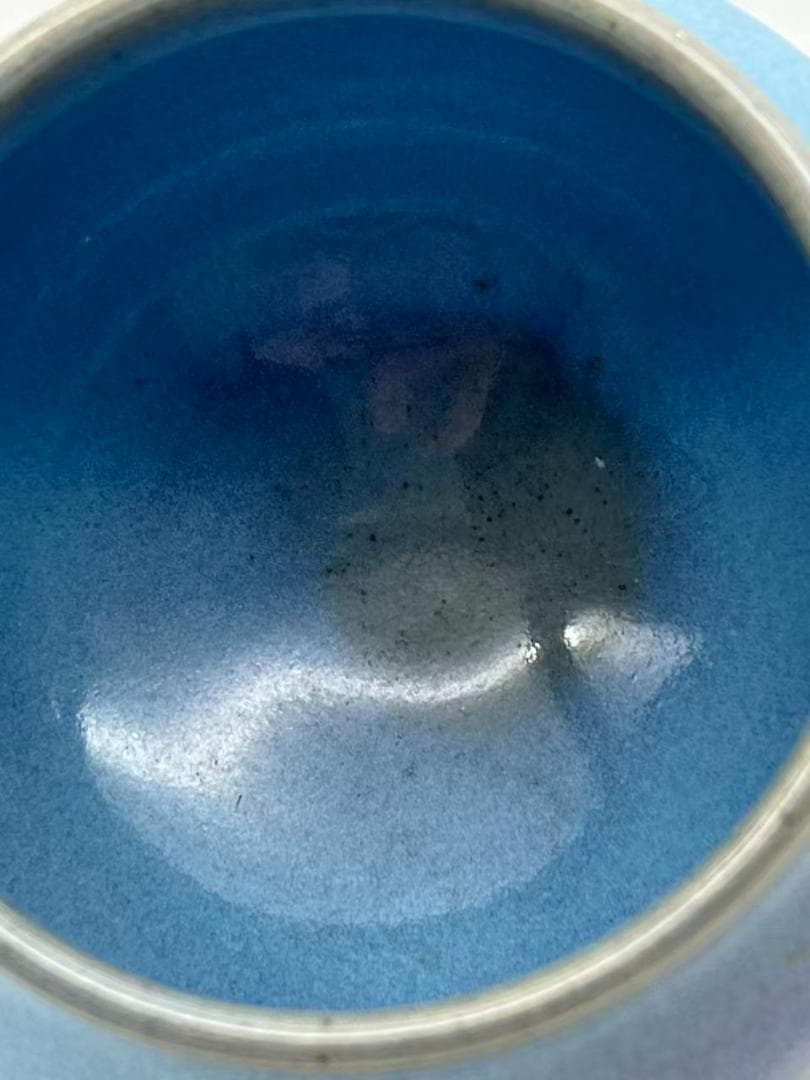 明时代 鈞窯 青磁 澱青月白釉紫斑 双糸耳香炉 水