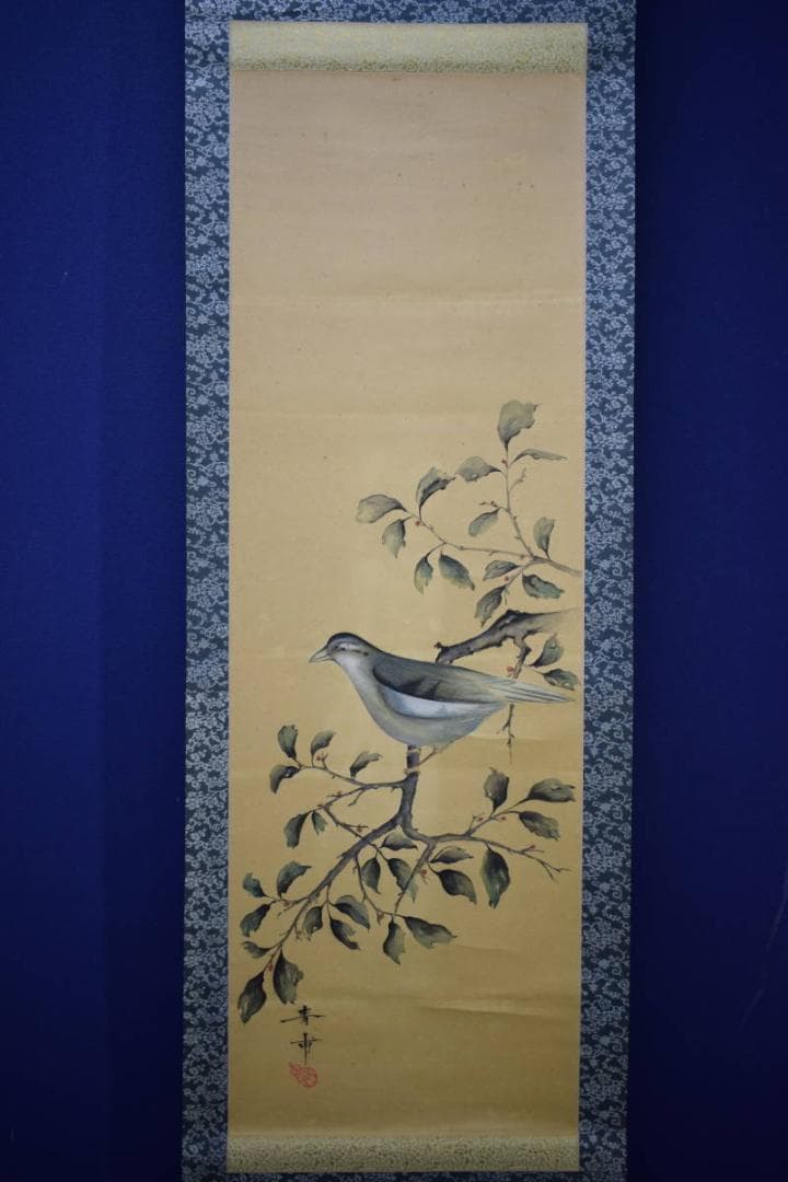 複製/青甫/花鳥図/工芸/布袋屋掛軸HJ-920