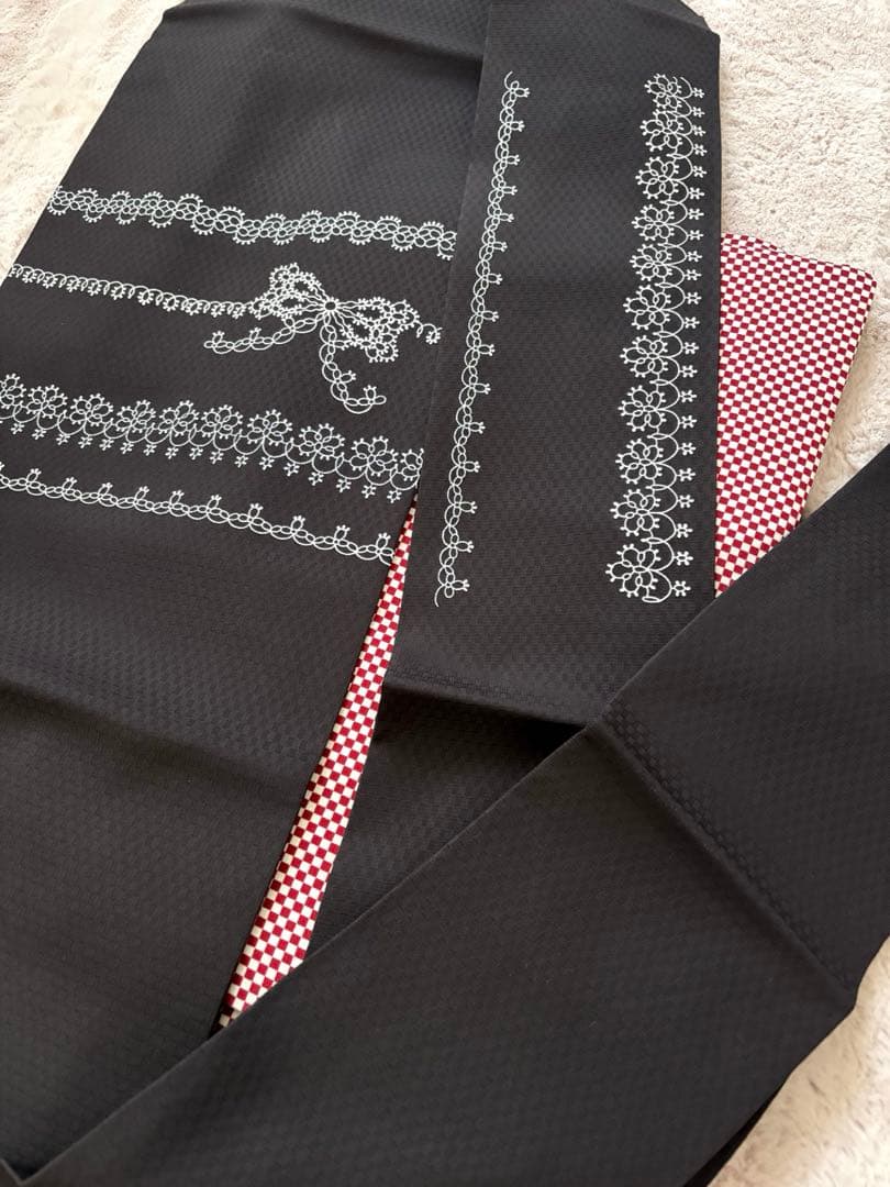 ワイヤーレース柄の名古屋帯 リボン