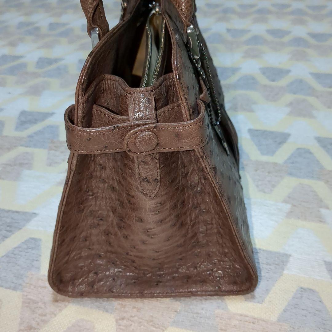 オーストリッチ　ハンドバッグ　ブラウン　JＲA　日本製