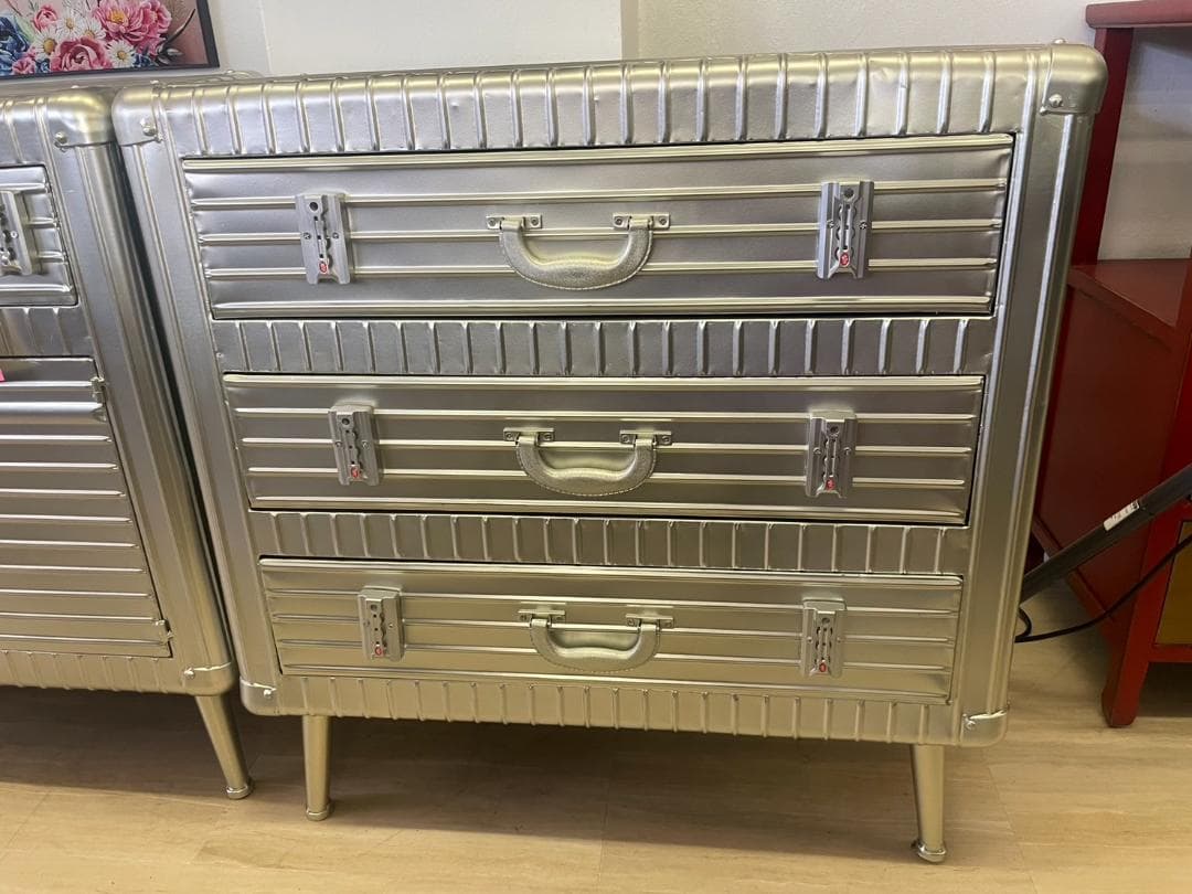 男前インテリア 3段チェスト ワイド インダストリアル 収納 引出し