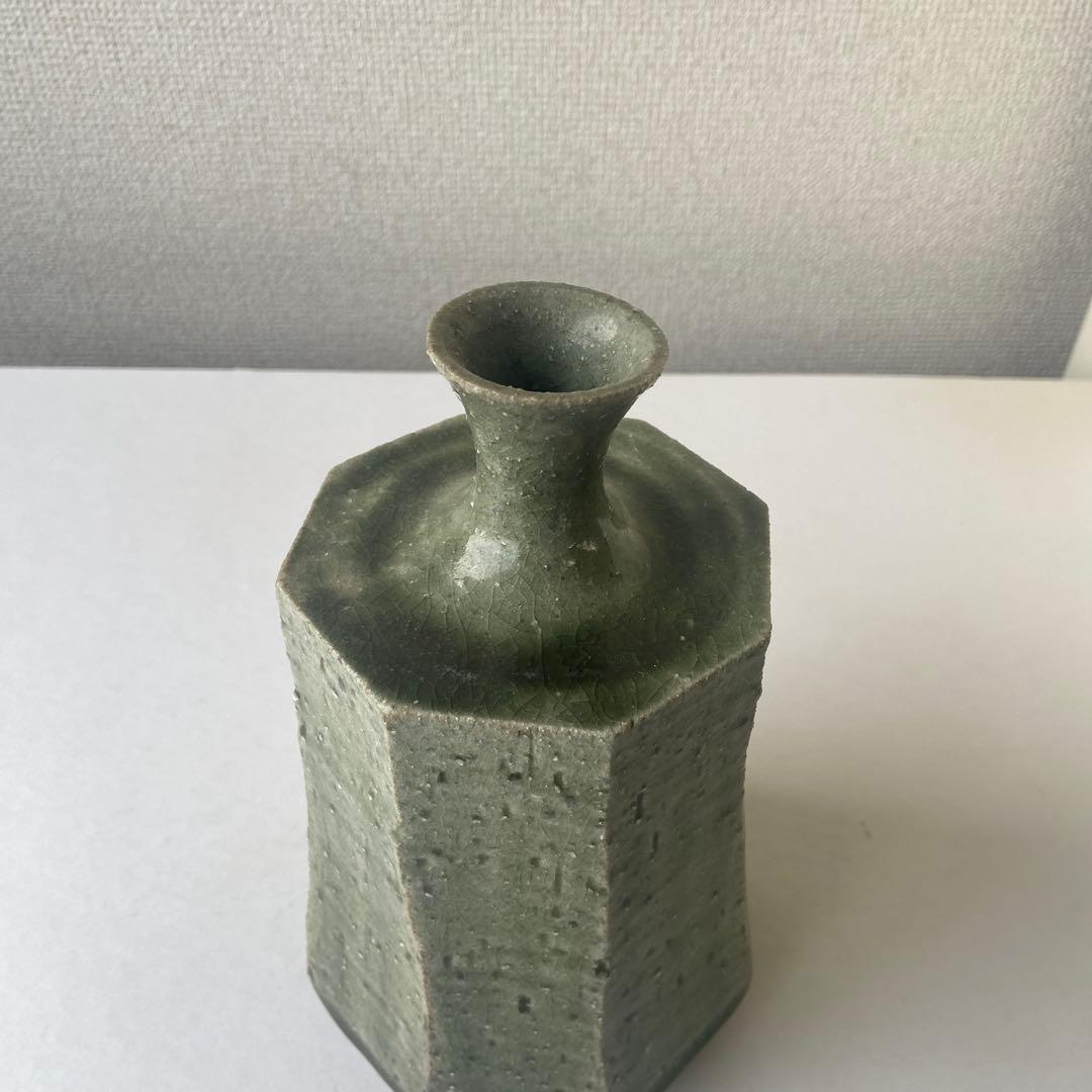 田畑博民　灰釉　壷　きく窯　共箱共布