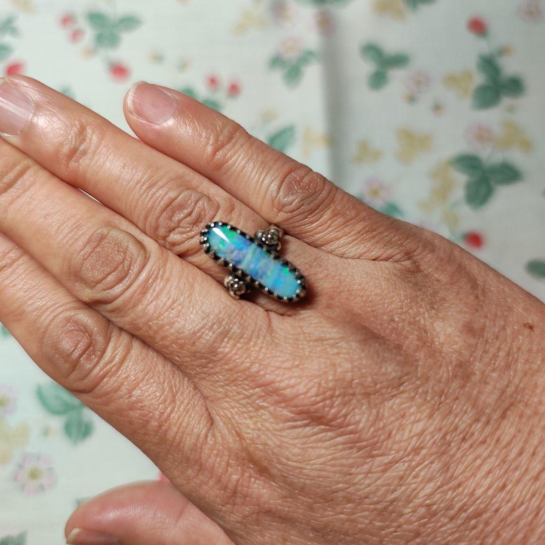 天然ボルダーオパールの指輪！