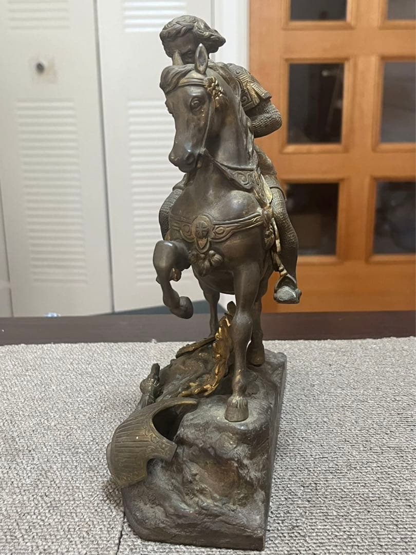戦馬に乗る 北欧彫像置物フィギュア 真鍮 インテリア