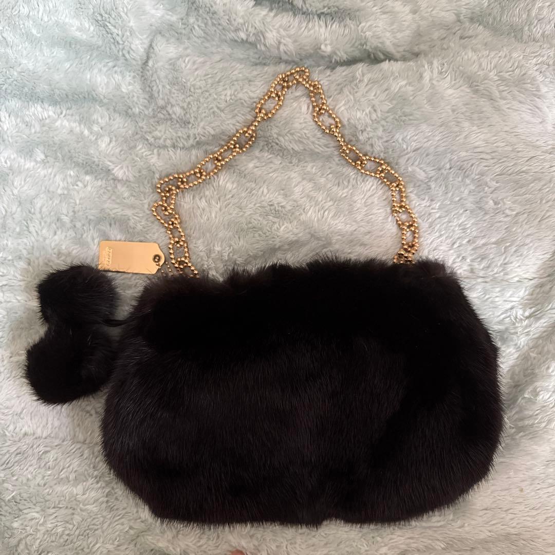 【美品】COACH ミンク　ファーミニバッグ