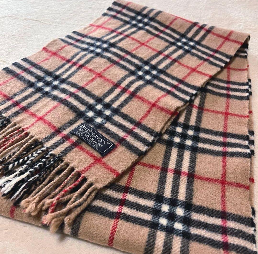 美品】✨✨Burberry ノバチェック柄マフラーララムウール100% - メルカリ