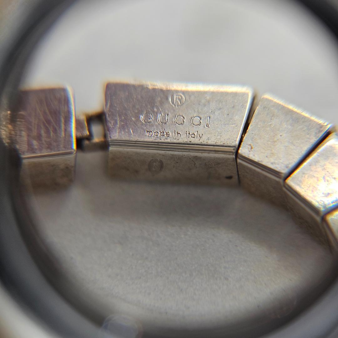 希少 GUCCI グッチ 925 シルバー スクエアチェーンリング 16号