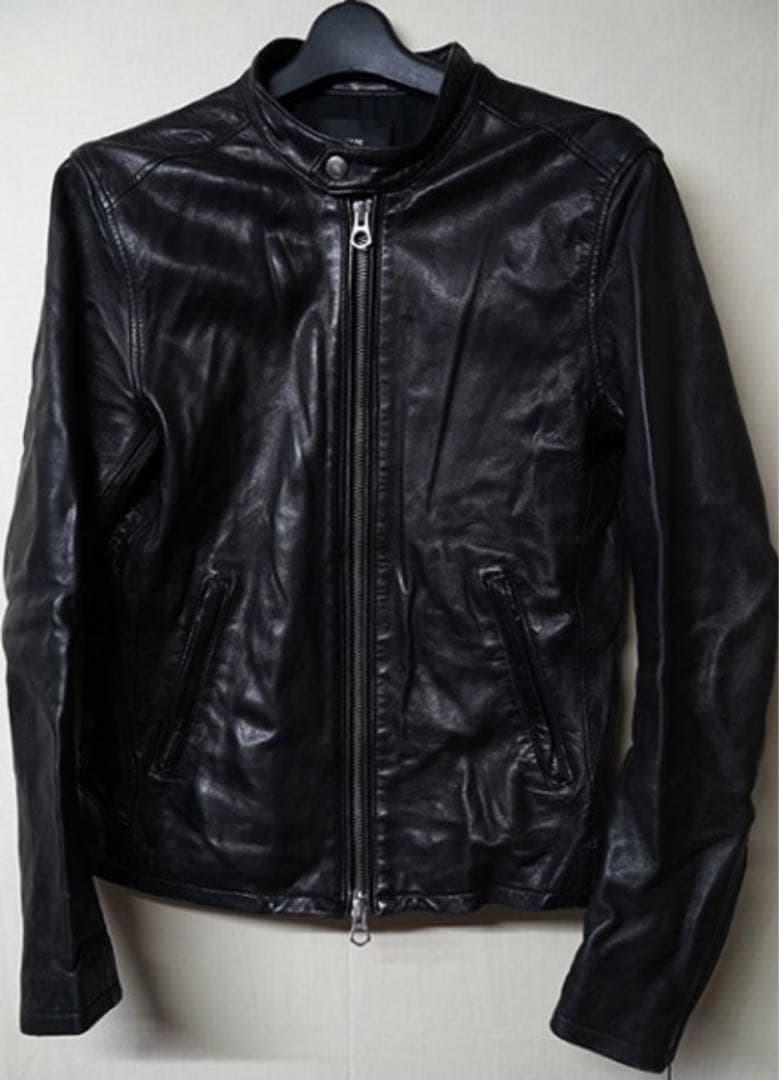 HARE】ブラック レザー シングルライダースジャケット