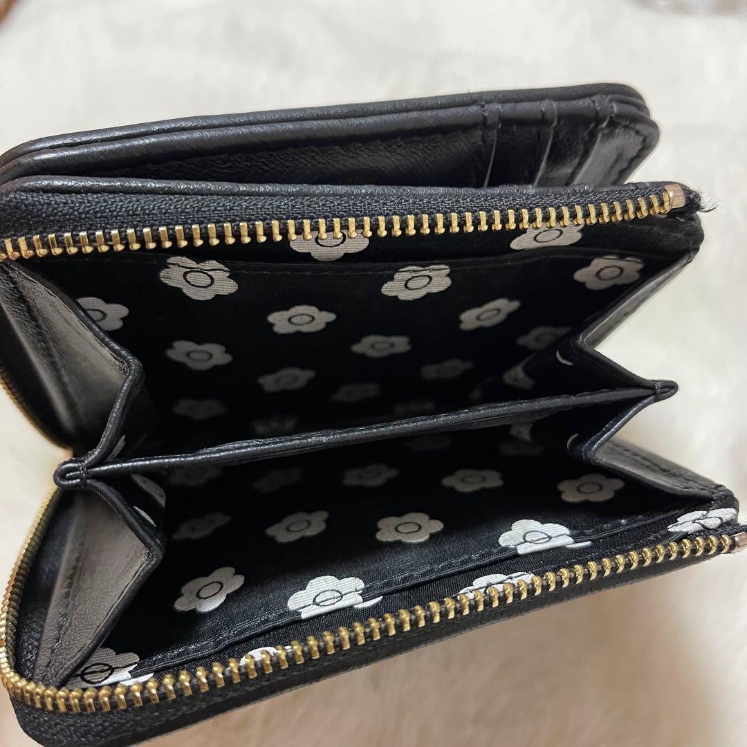 MARY QUANT キルトフォームデイジー ウォレット ブラック