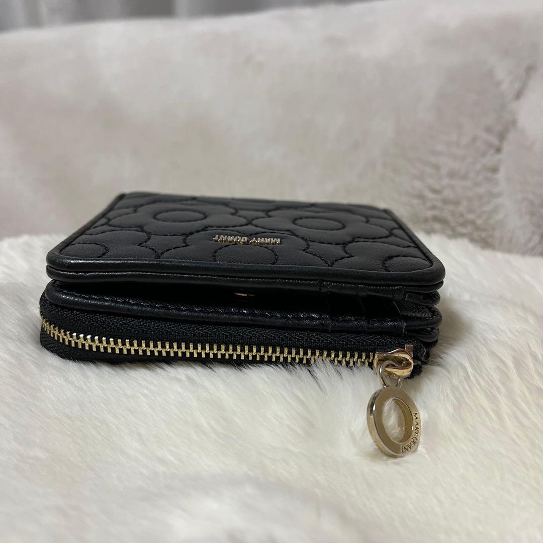 MARY QUANT キルトフォームデイジー ウォレット ブラック