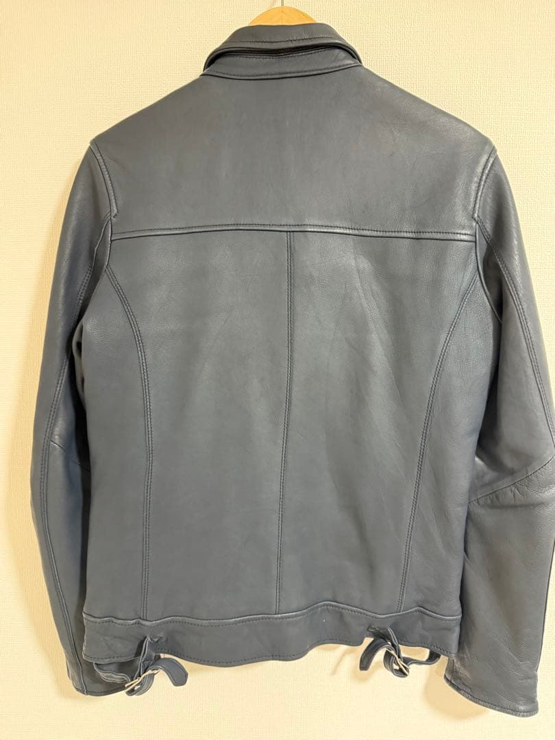 2*M様 NANO-UNIVERSE シングルライダース ネイビー ラムレザー