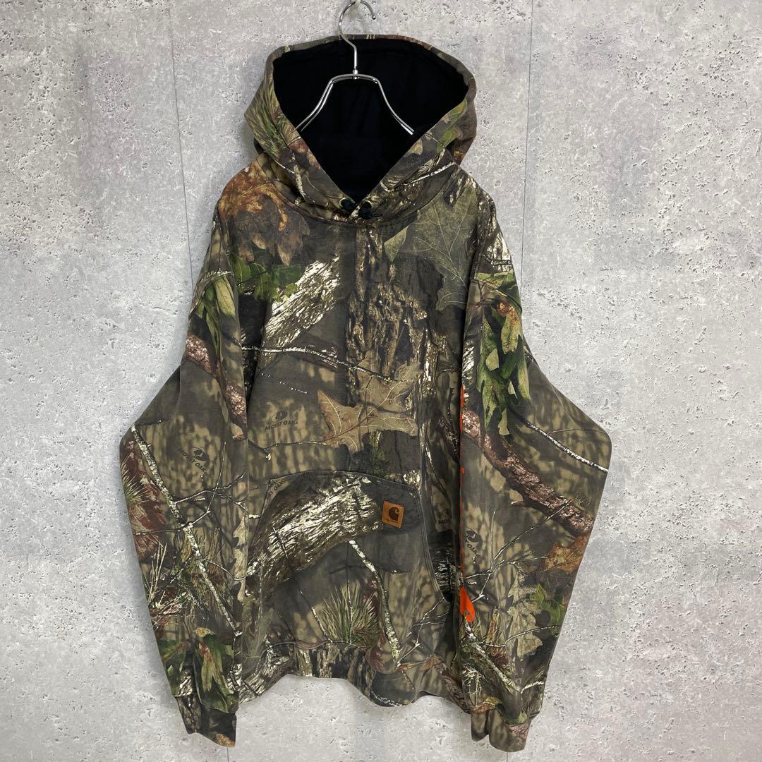 カーハート　リアルツリー　迷彩　スウェットパーカー　サイドプリント　2XL