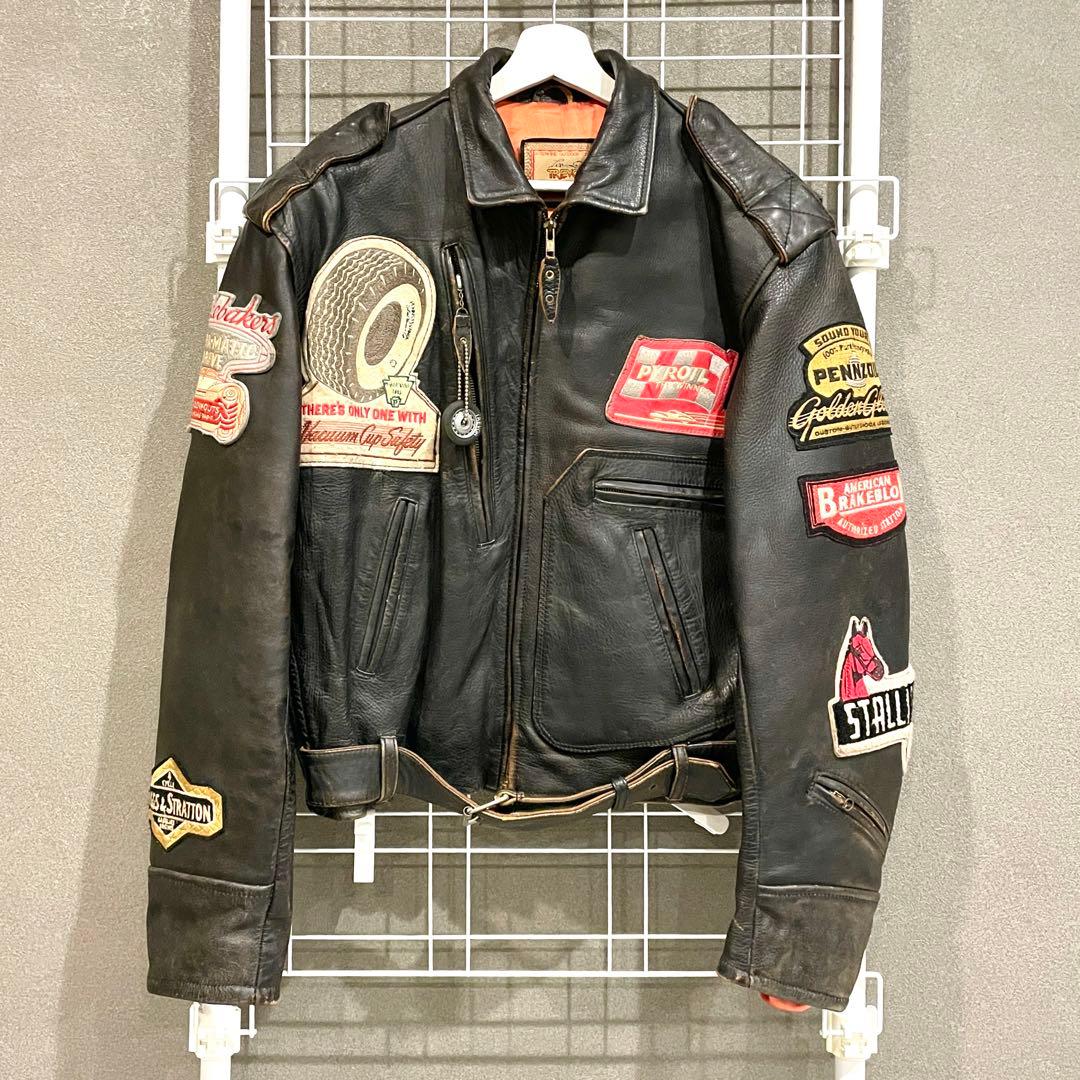 希少 LEE TREVOR ライダースジャケット ヴィンテージ 古着 ワッペン