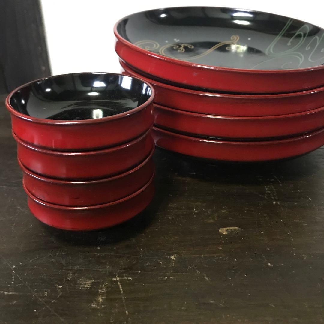 美品輪島塗蒔絵当時物漆器刺身皿取り皿銘々皿祝い事お正月共箱付