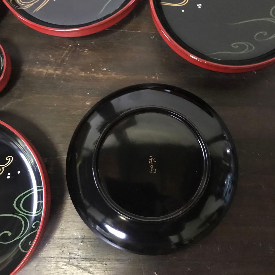 美品輪島塗蒔絵当時物漆器刺身皿取り皿銘々皿祝い事お正月共箱付