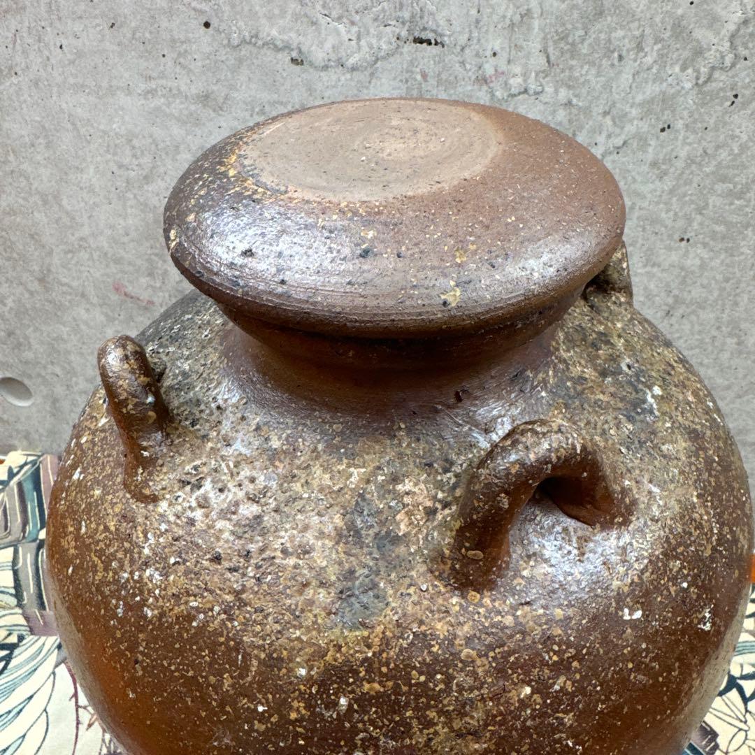 壺屋焼.荒焼.灰被り.酒器大壺