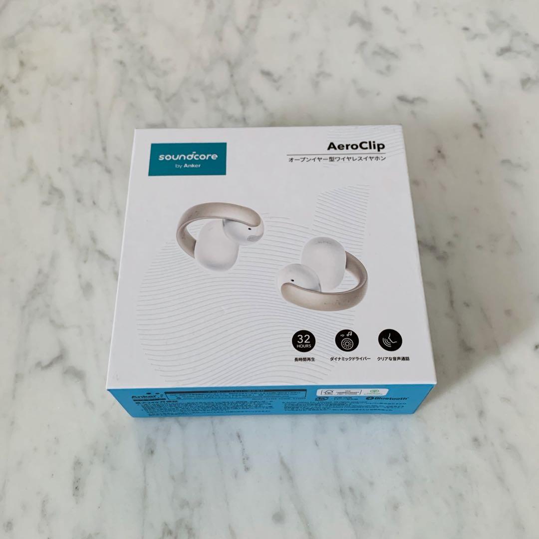 Anker Soundcore AeroClip オープンイヤー型イヤホン 白金