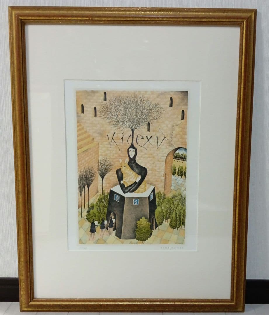 柳澤淇園紙本彩色画茶掛軸【粟に鶉図】肉筆画模写NO39