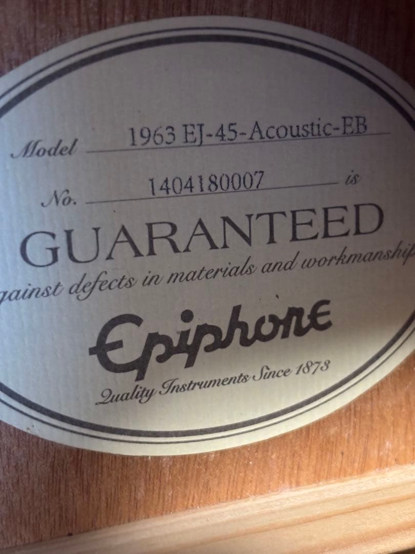 程度上々々❗️ Epiphone エピフォン1963EJ-45-EB調整済‼️ - メルカリ