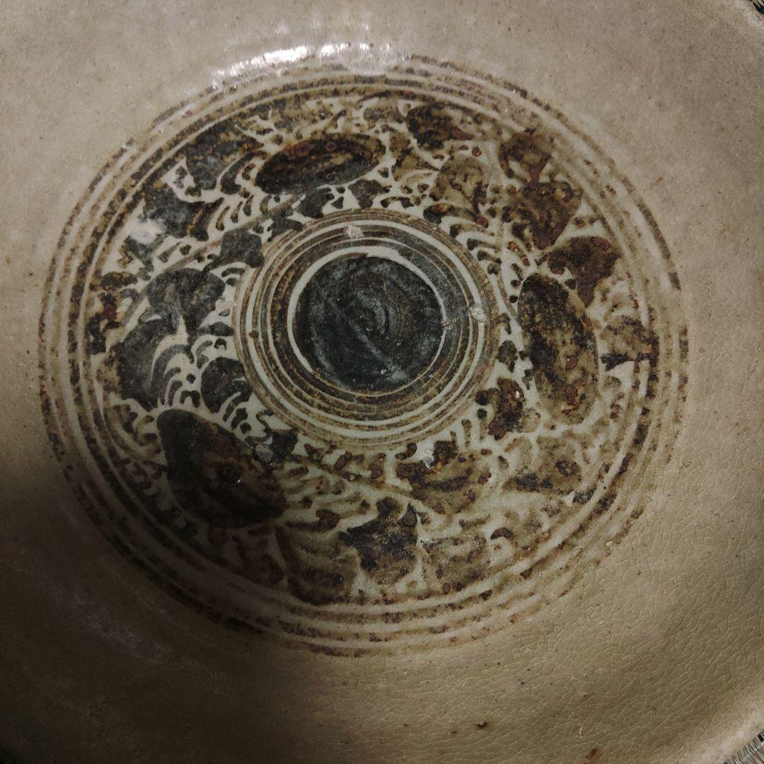 タイ 宋胡録 鉄花絵皿 鑑賞用