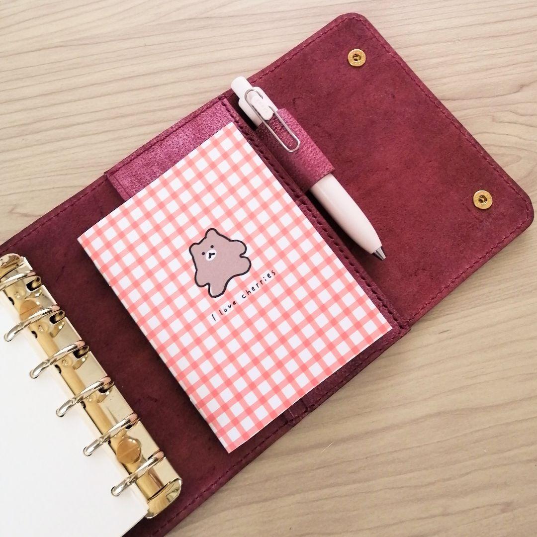 ミニ6 システム手帳 ワインレッド