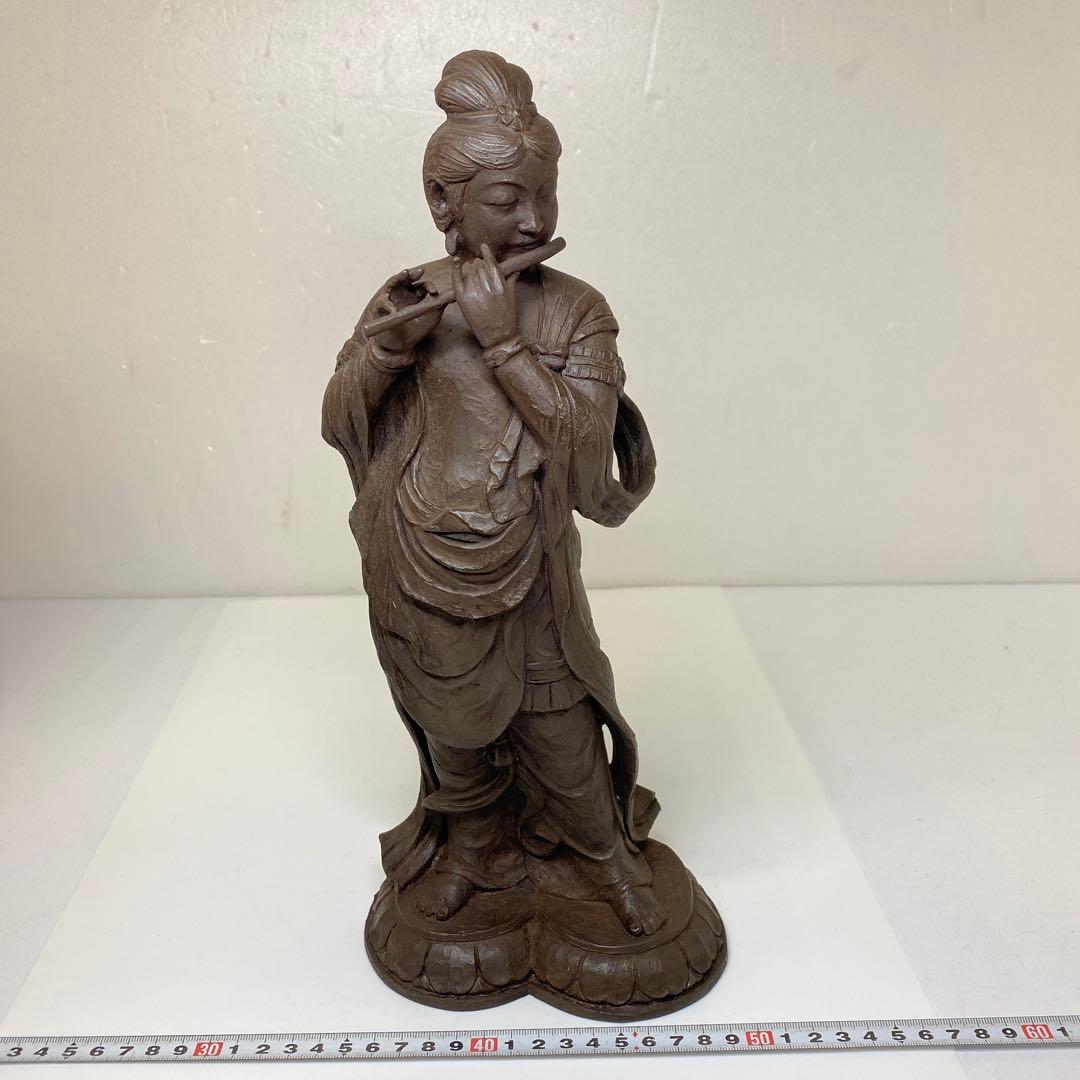 喜多敏勝　ブロンズ「幸笛」　共箱　3807g トヒト　東さ7-0713☆2F