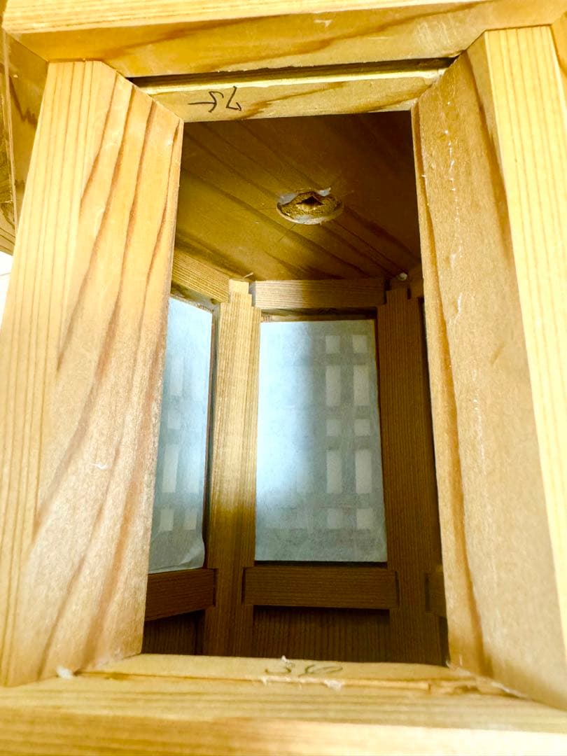 伝統工芸士 小南吉彦 作 春日杉 六角釣燈籠 吊行灯 高34cm