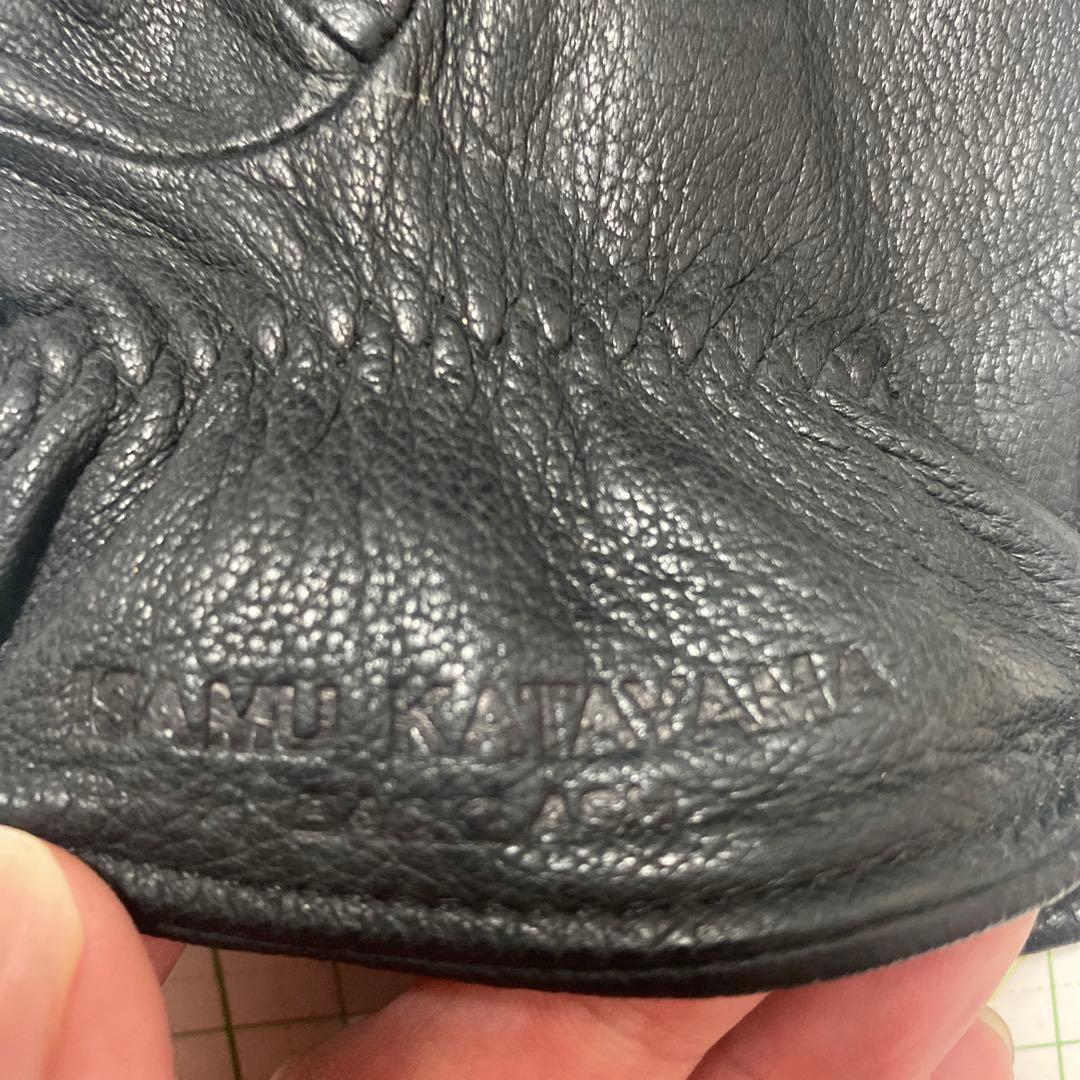 イサムカタヤマ ブラックレザー手袋 グローブMサイズ イサムカタヤマ