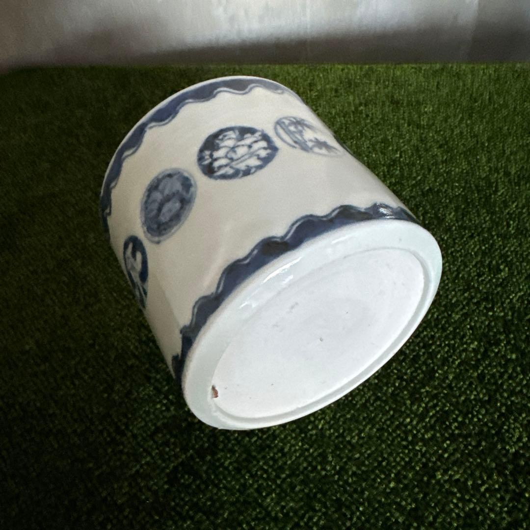 江戸後期〜明治期 古伊万里 染付丸文火入れ プランターに！　K285