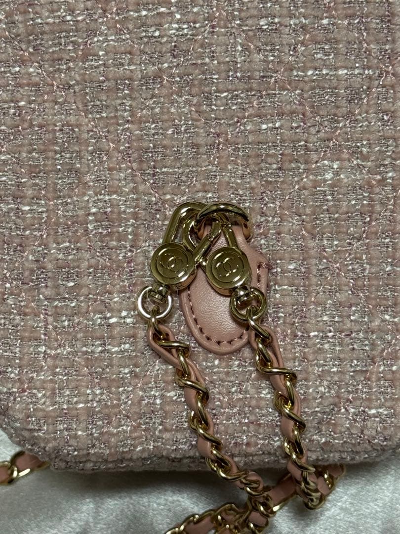 m*a様 シャネル　ノベルティ リュック ゴールド金具　ツイード　ピンク