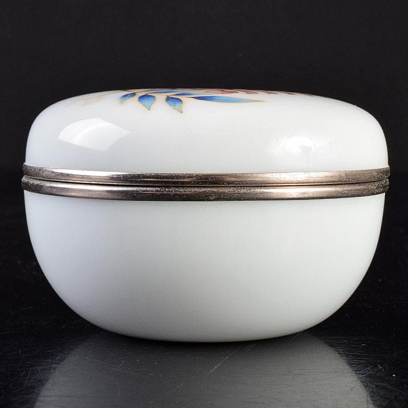 七宝焼 安藤七宝店 藤松紋 盒子蓋物 共箱 M R7693 美術品