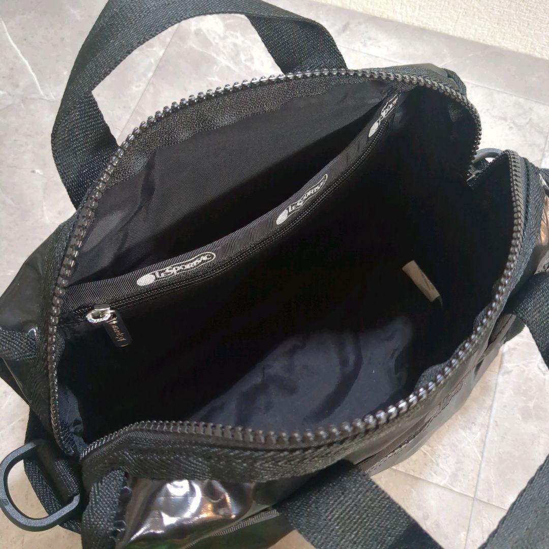極美品☆レスポートサック ミニダッフル クロスボディ ブラックシャイン バッグ
