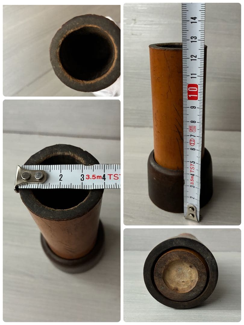 煙草盆 茶道具 九谷焼 陶器 角福 青手 灰入れ 竹灰吹 木箱 年代