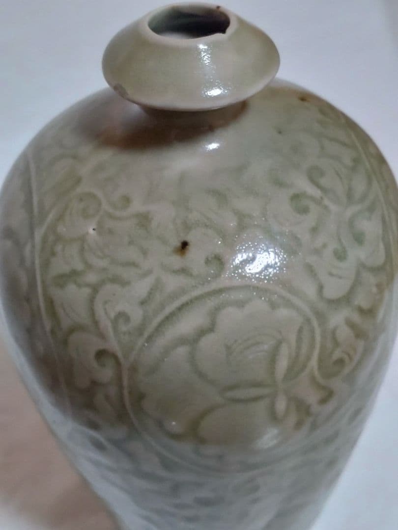 中国美術 古物 骨董 揚州窯 甁 唐草文 写し - メルカリ