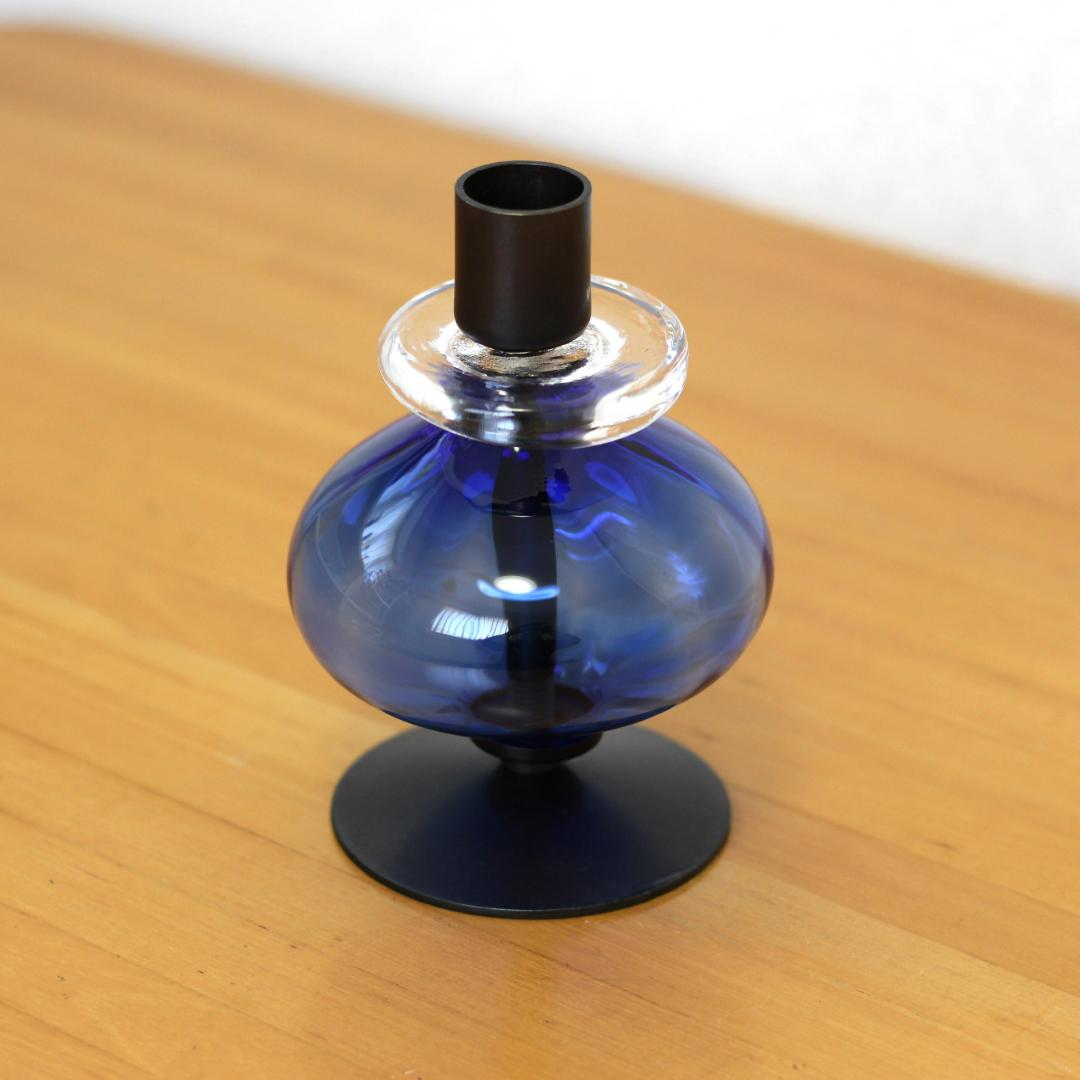 美品】エリックホグラン キャンドルスタンド オニオン型 ブルー 01