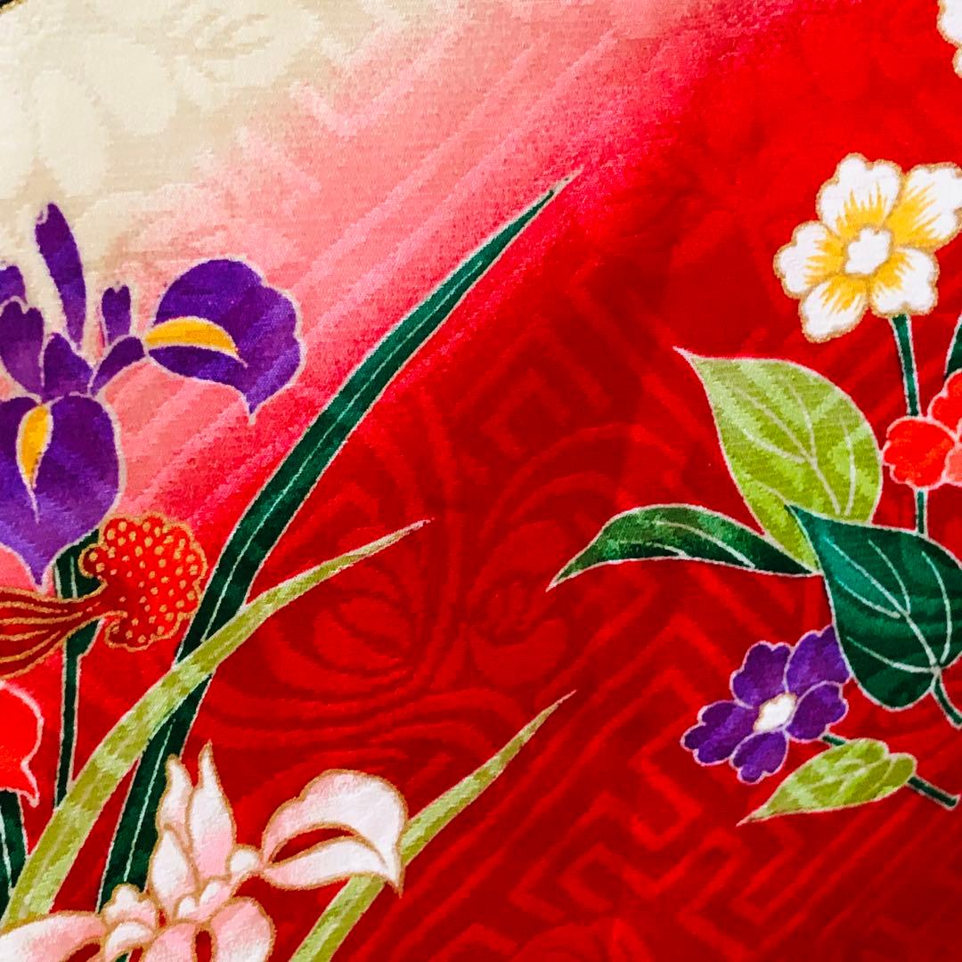 七五三七歳‼正絹️完全フルセット‼️人気Blue Greenに花車金彩煌びやか際立つ