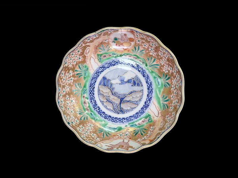 古伊万里 金襴手 桜花に春駒の図 膾皿 2客 F026AS-CVl - メルカリ